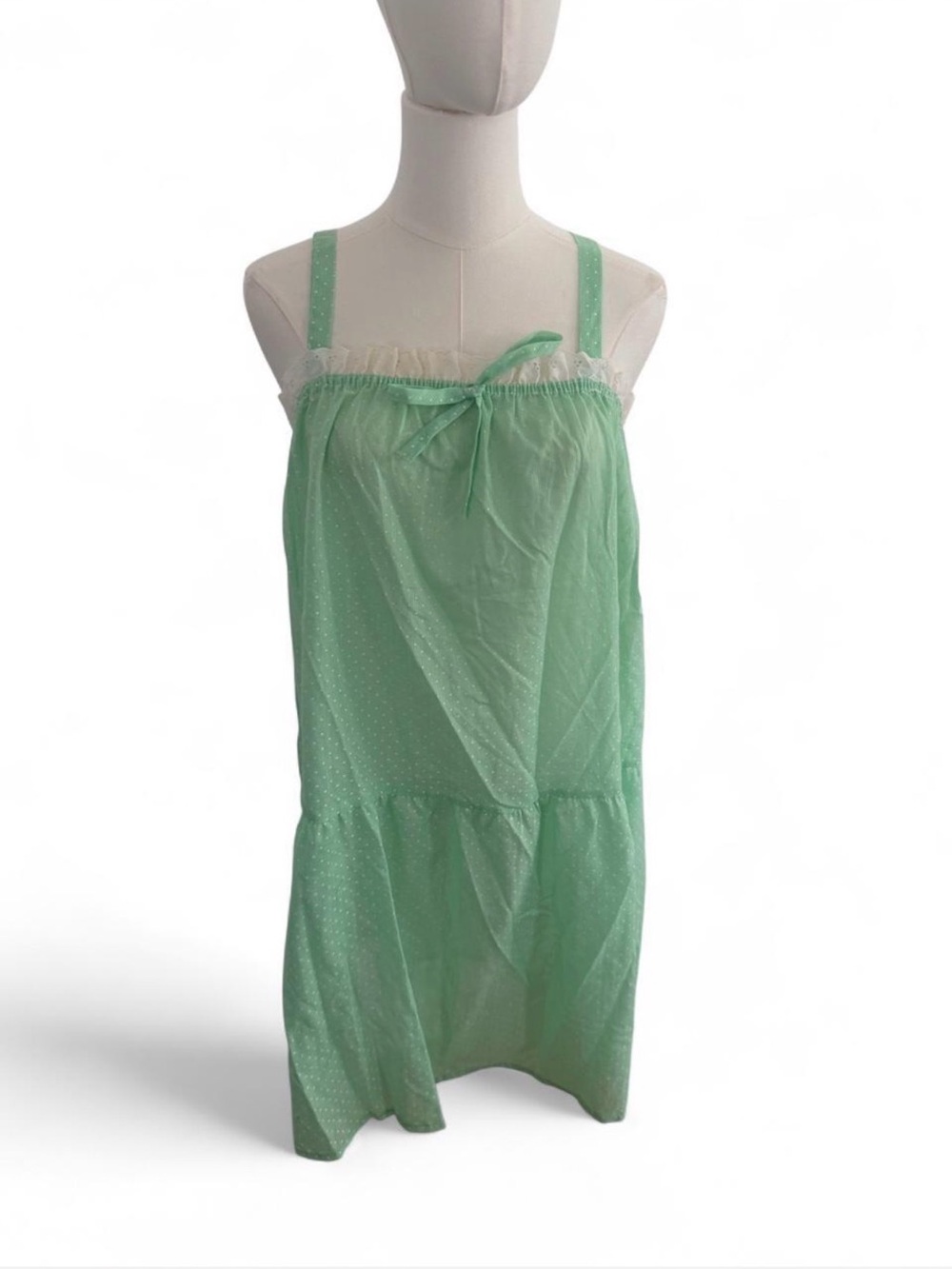 Light Green Women's Nightdress with Bow